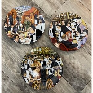 Santa Barbara Guy Buffet French scene Cocktail Dessert salad Plates set of 3